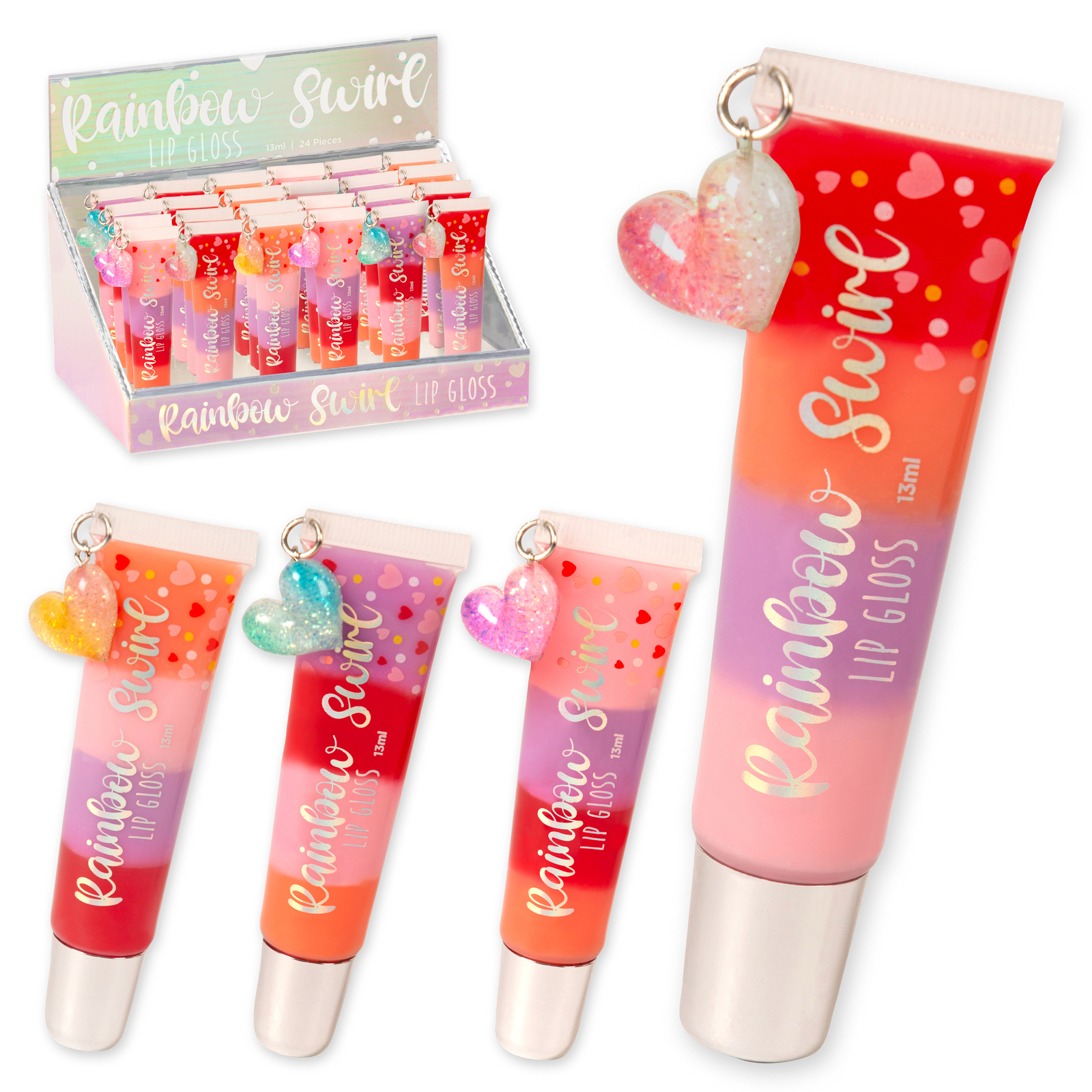 Rainbow Swirl Lip Gloss - Pack of 24 ($3.10 ea)