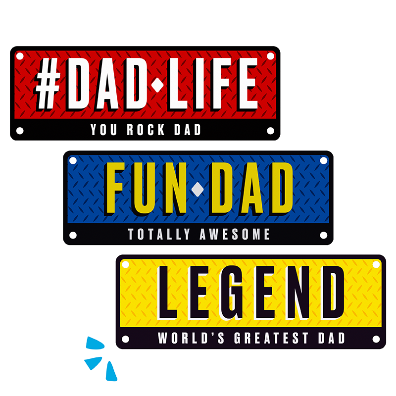 Dad's Metal Number Plate