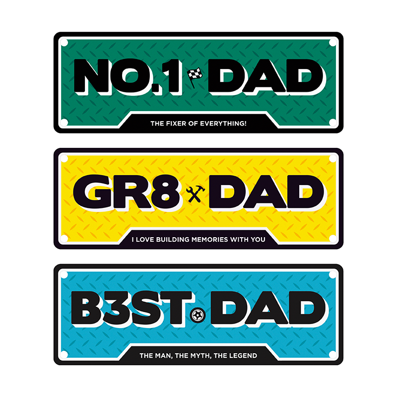 Dad's Metal Number Plate