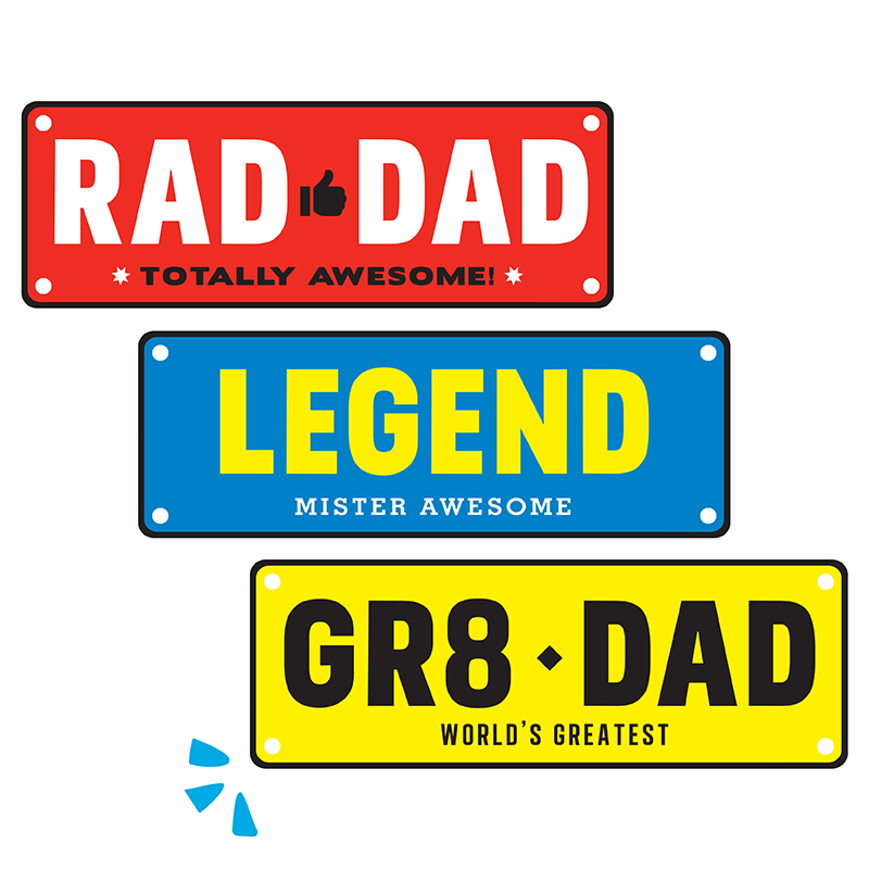 NEW - Dad's Metal Number Plate