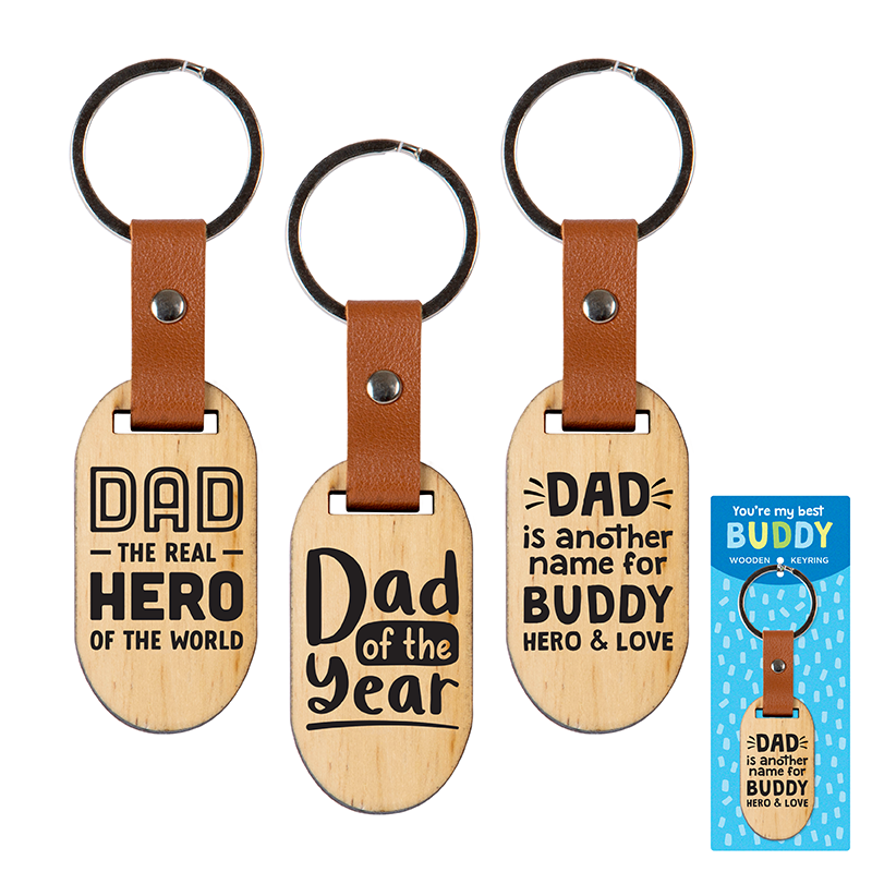 Dad's Wooden Keyring