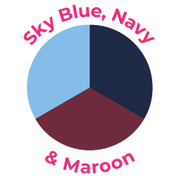 Sky Blue, Navy and Maroon