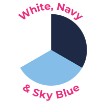 White, Navy and Sky Blue