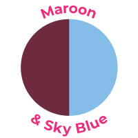 Maroon and Sky Blue