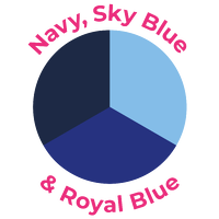 Navy, Sky Blue and Royal Blue